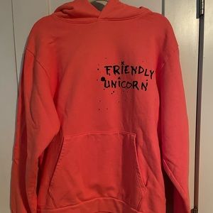 Friendly Unicorn Sweatshirt Hoodie (Wm’s M) and Sweat-shorts (Wm’s Sz Sm)!